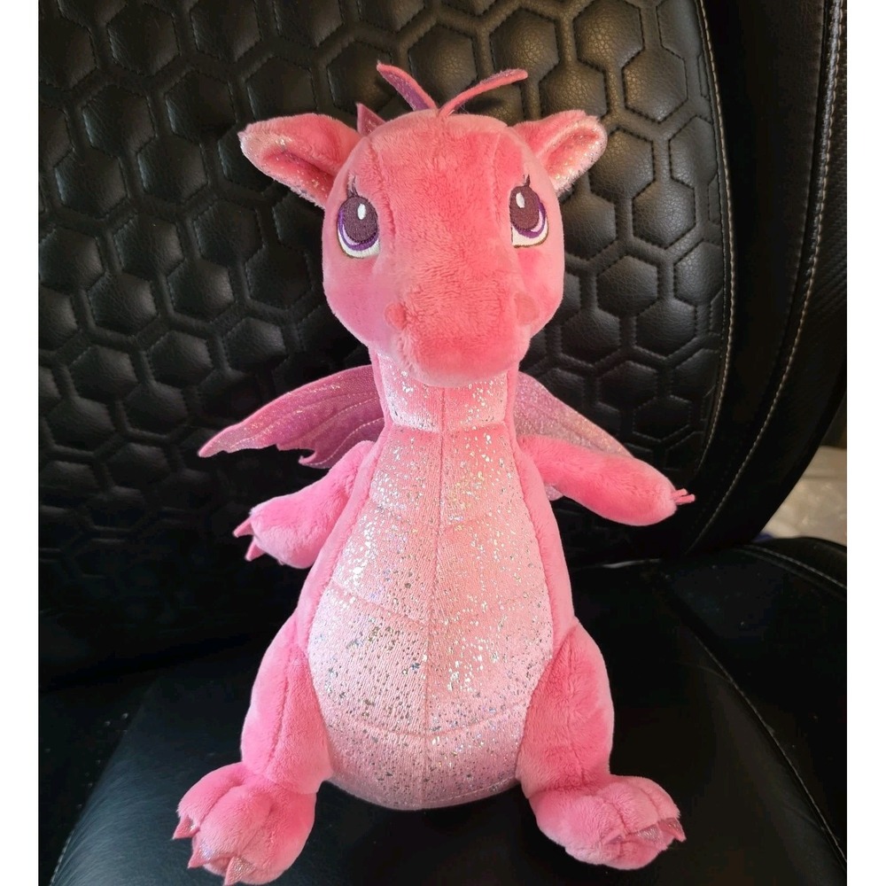 Sparkle Tales Aurora World Inc Pink Dragon Plush Toy 12"